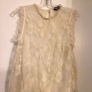 Cream Sheer Floral  top